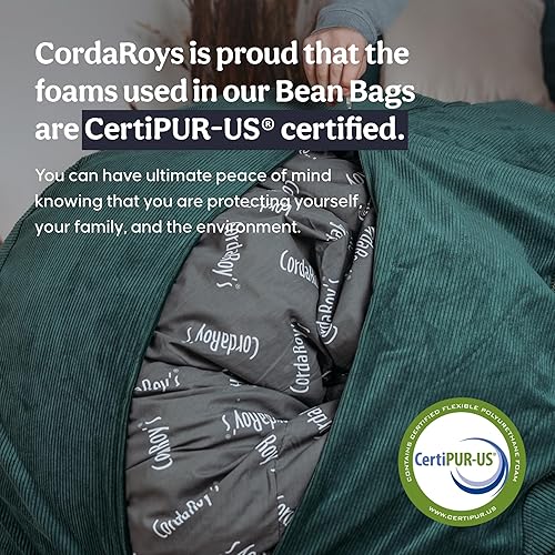 Miniatura 5 de CordaRoy's Puf de pana, puf, reposapiés, funda otomana de tela lavable con inserto de espuma duradera, reposapiés versátil para sótano, sala de