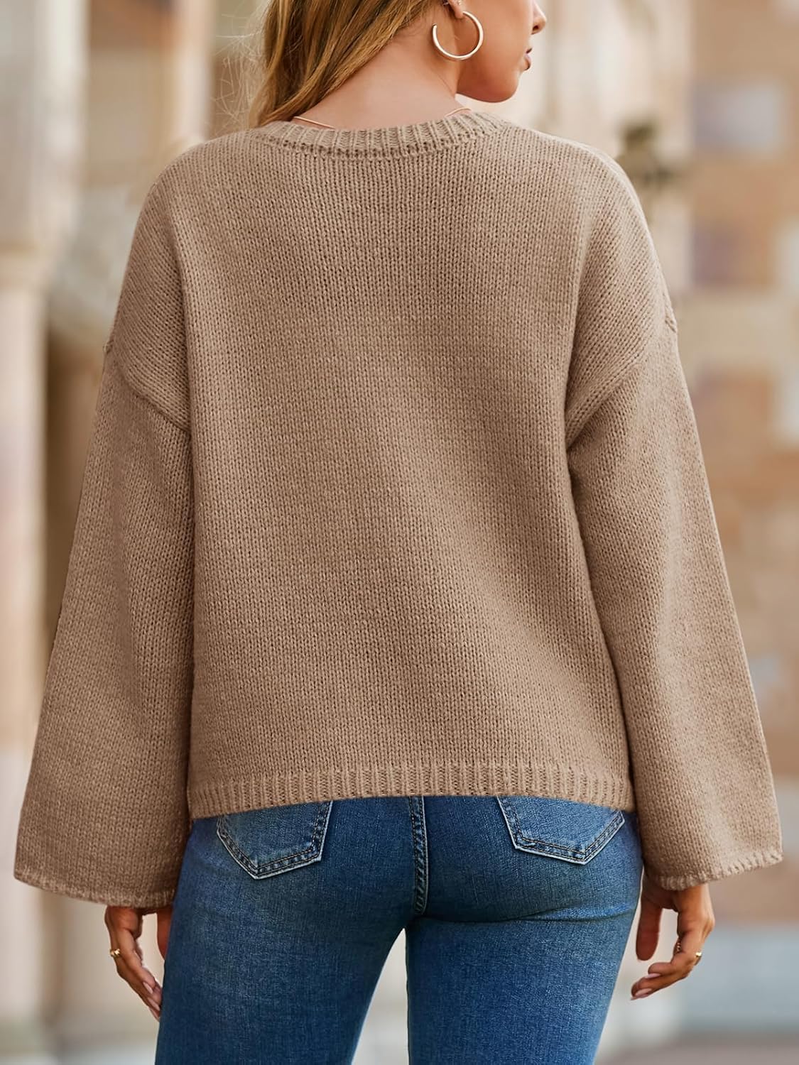 Saodimallsu Women 2025 Oversized Button Down Cardigan Chunky Knit Long Sleeve Sweater - Image 5