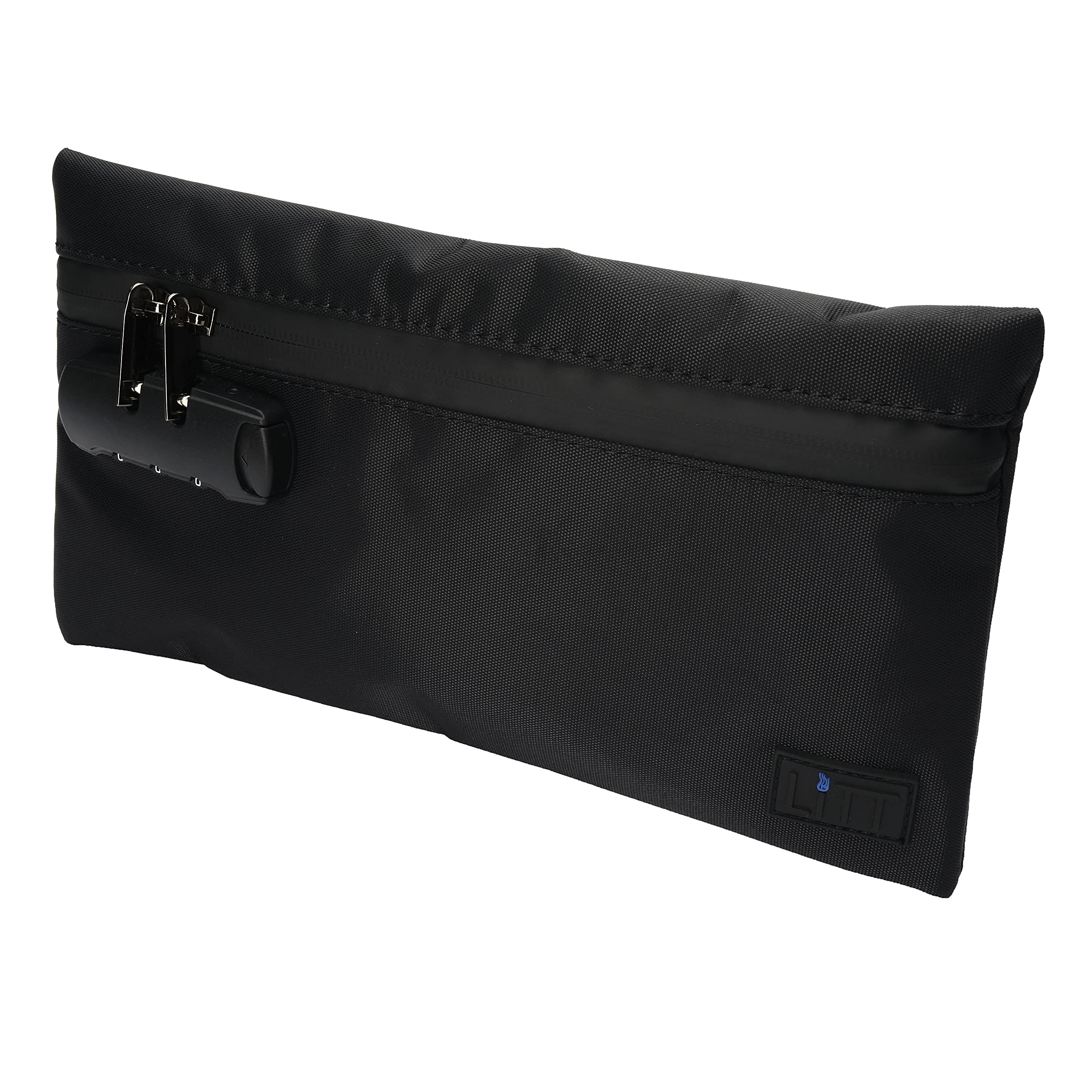 Litt Black Lockable Smell Proof Stash Bag – Charcoal Lined, Accessories Storage Long Pouch With Combo Digit Lock | Travel Organizer & Lifestyle Accessory