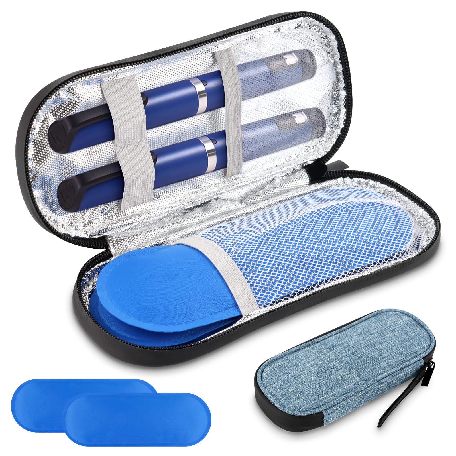 Custodia Termica Per Insulina - Porta Penne E Farmaci | Isolante, Impermeabile | 20x7x5 Cm, Nero