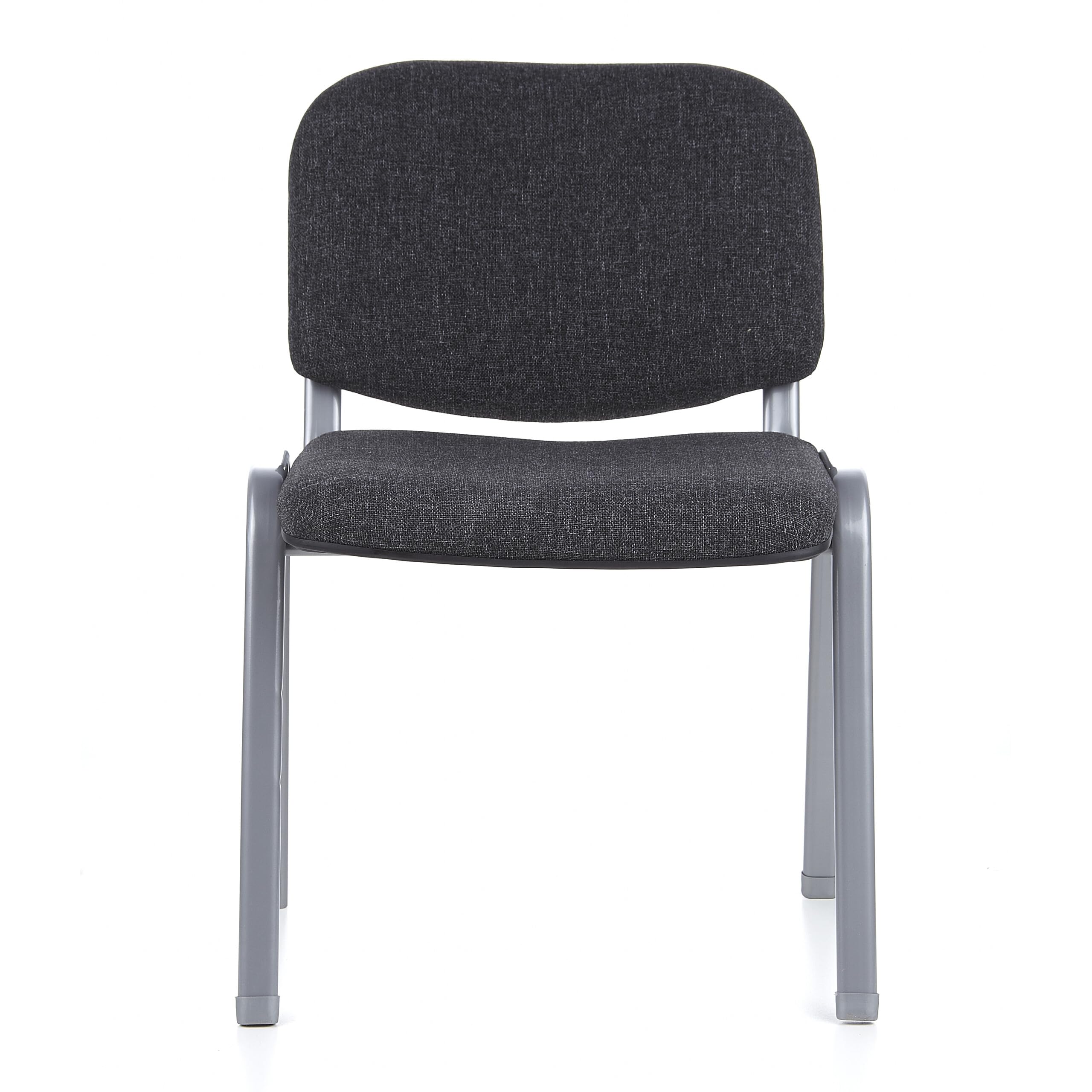 HJH Office 704120 Sedia da Conferenza XT 600 Rivestita, Riunioni e Attesa Con Schienale, Tessuto Antracite/Argento
