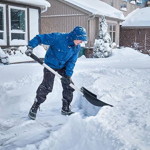 Miniatura 5 de MoNiBloom Pala de nieve plegable, pala de nieve ligera de aluminio y polipropileno para automóvil, pala de emergencia pequeña y compacta para