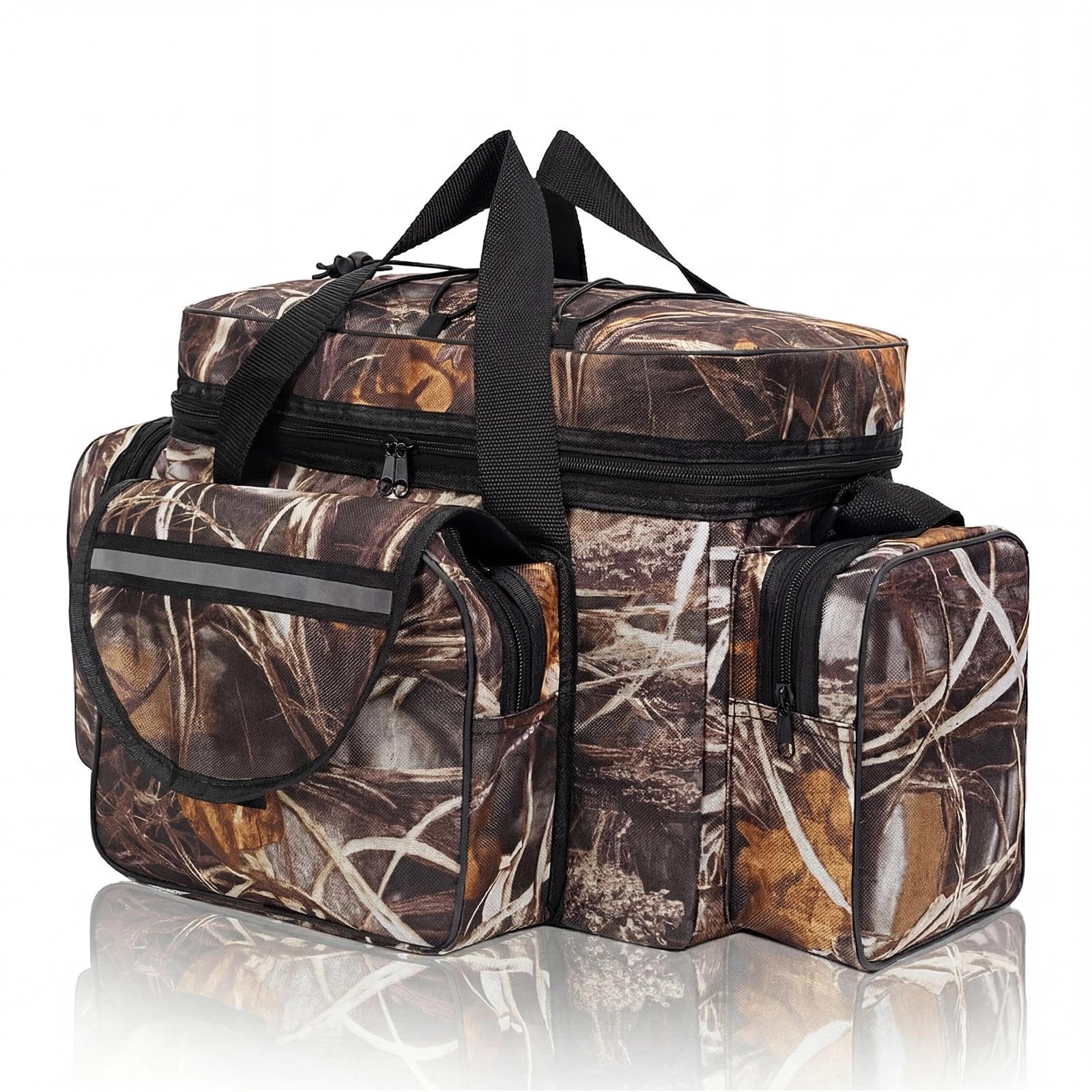 Bolsa de Pesca Grande Capacidad con Correas Ajustables Oxford Bolsas de Tela para el Hombro Multifuncional Bolsa de Camuflaje al Aire Libre para Equipo Aparejos y Accesorios