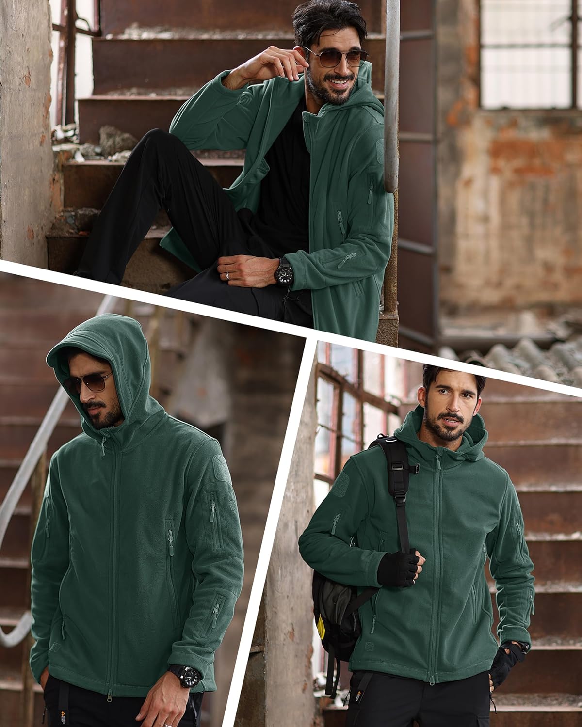 MAGCOMSEN Men's Military Tactical Jacket Warm Fleece Hoodies Sport Outdoor Winter Coats Windbreaker - Image 6