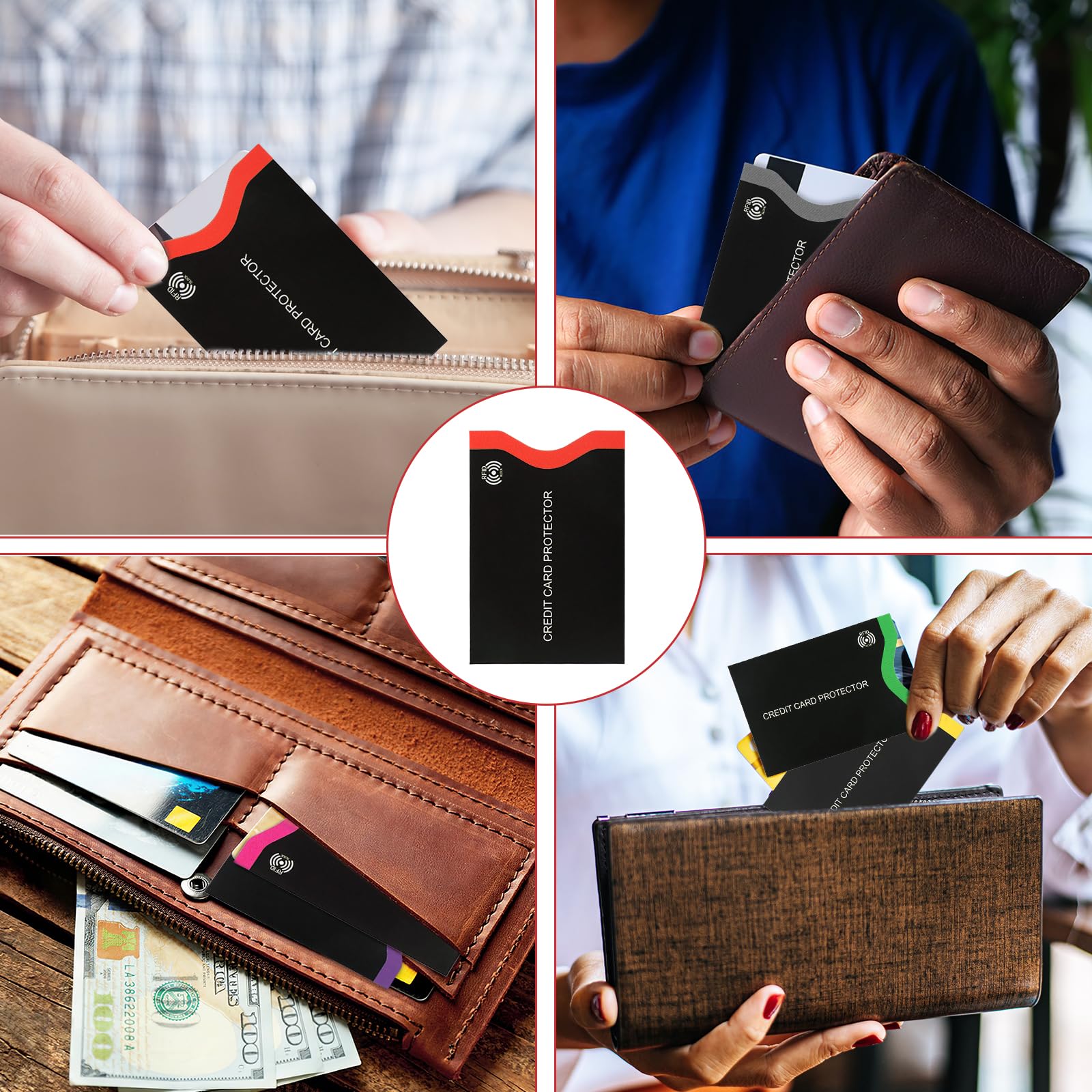 Gjinxi Travel RFID Blocking Sleeves, 18Pcs Premium RFID Card Holder Smart Slim Profile Design Card fit in Any Pocket or Purse Prevent Electronic Theft for Credit Debit Card Passport