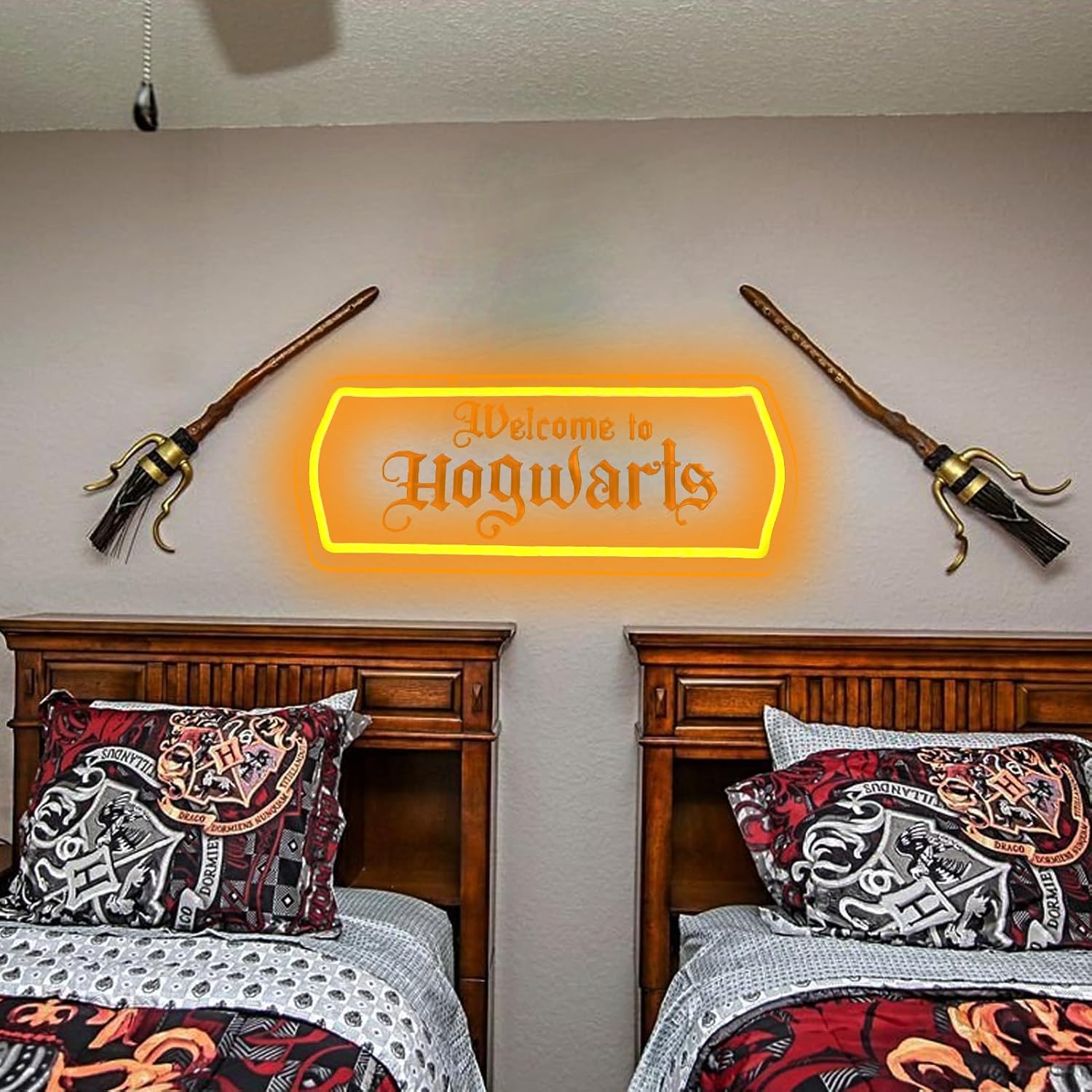 Magic School Welcome Neon Sign Dimmable LED Neon Light for Wall Decor USB Powered Gothic Neon Sign for Game Room Man Cave Bedroom Bar Gift for Wizard Fans