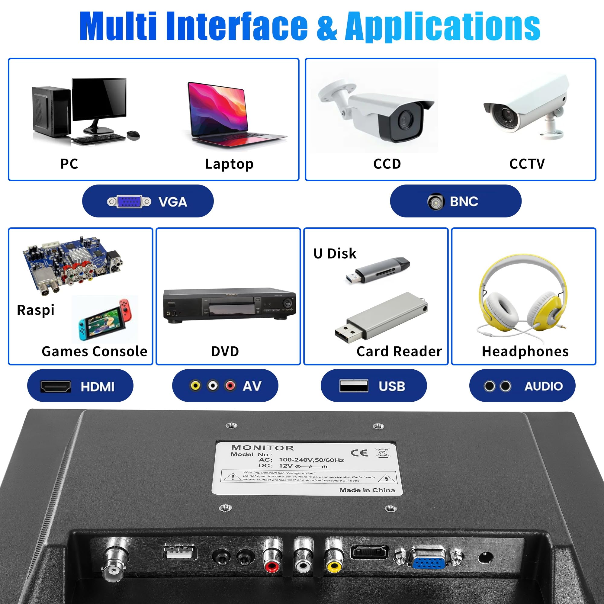 Amazon.co.jp: Mexmp 14インチ TFT液晶 監視カメラ用モニター 1024×768