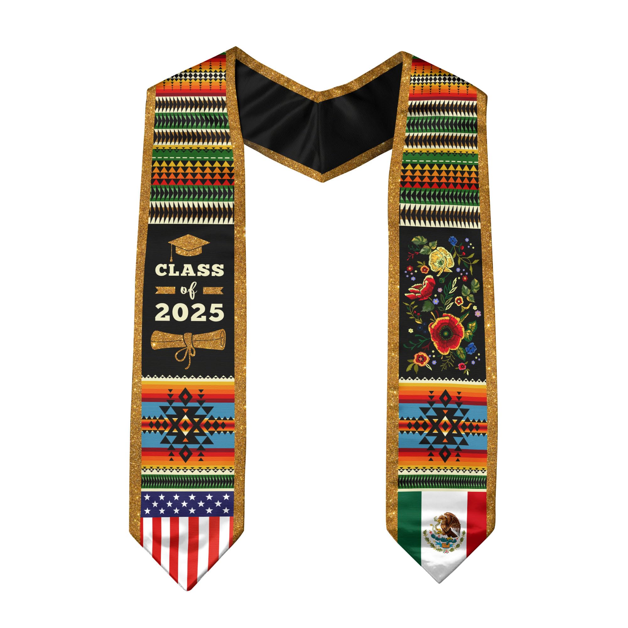 CHIARA CONTI11 Mexico Graduation Stole, Mexican Graduation Sash, Mexican American Flag Graduation Sash 2025 2