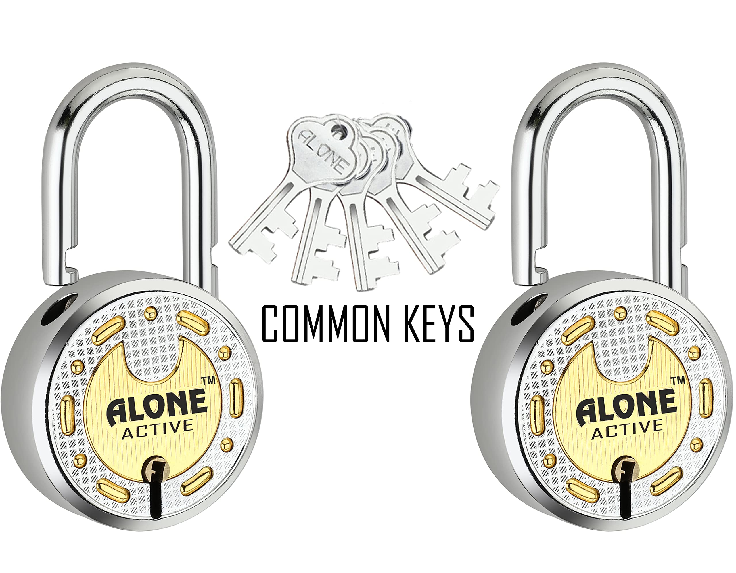 Alone Padlocks Small Size 50mm 6 Keys Lock | Hard Shackle Double Locking | Lock and Keys for Home Door Gate Shop Shutter Office, Chrome Finish Rust Resistance | Made in India (Pack of 01) — Amazon image 30