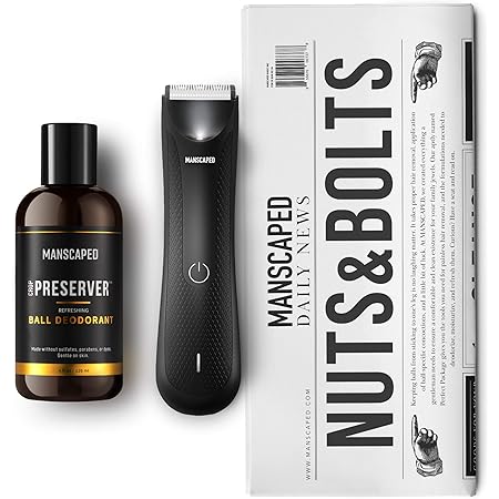 Amazon Com Manscaped Nuts And Bolts 3 0 Men S Grooming Kit Includes The Lawn Mower 3 0 Ergonomically Designed Powerful Waterproof Trimmer The Crop Preserver Ball Deodorant And Disposable Shaving Mats Health Personal Care