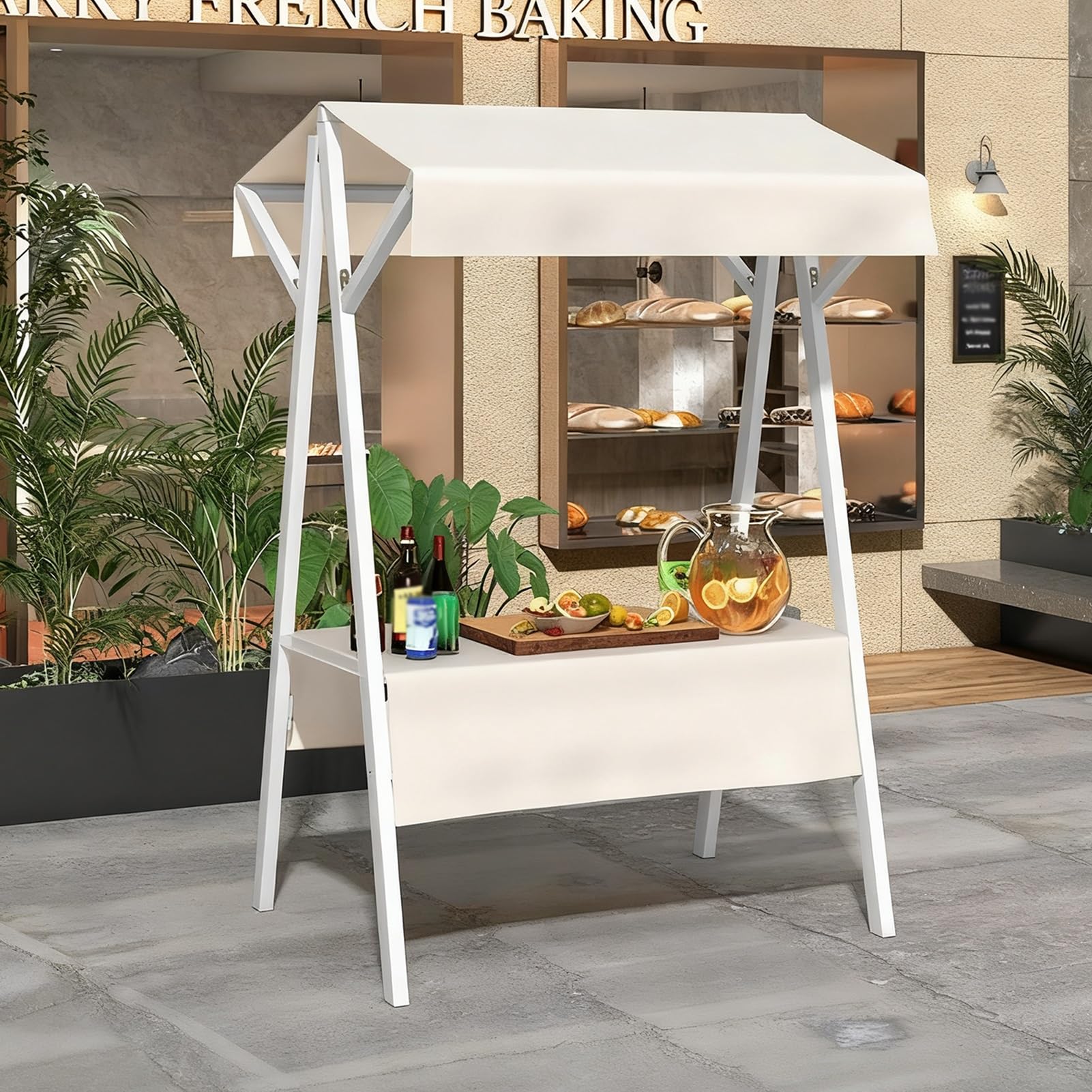 Stand mobile avec auvent pare-soleil pour les événements extérieurs et les foires