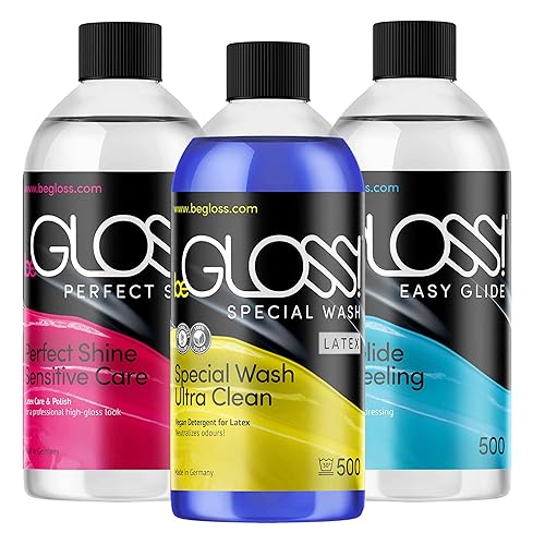 Latex Care KiT - Perfect Shine Latex Polish - Easy Glide-Latex Dressing aid Special Wash Latex Special Detergent