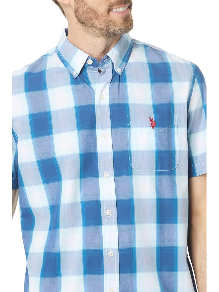 U.S. POLO ASSN. Short Sleeve CVC Large Plaid Woven Shirt