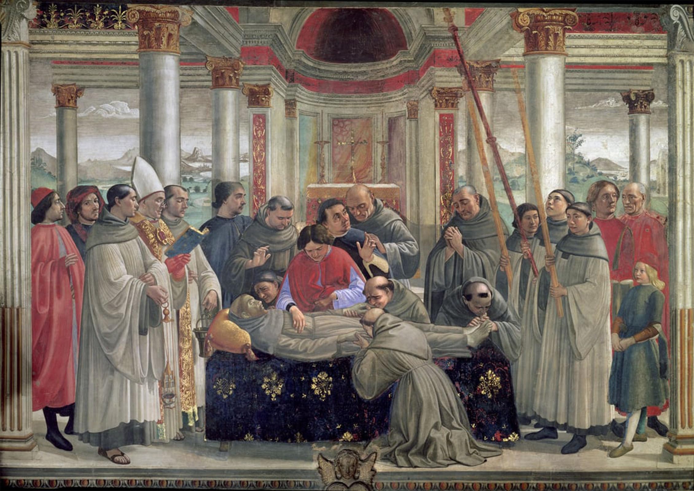 SERENDIPITP Vintage Wall Art Canvas Nordic Poster Canvas Print Picture the Death of St by Domenico Ghirlandaio Wall Art Poster for Home Decor 60x90cm