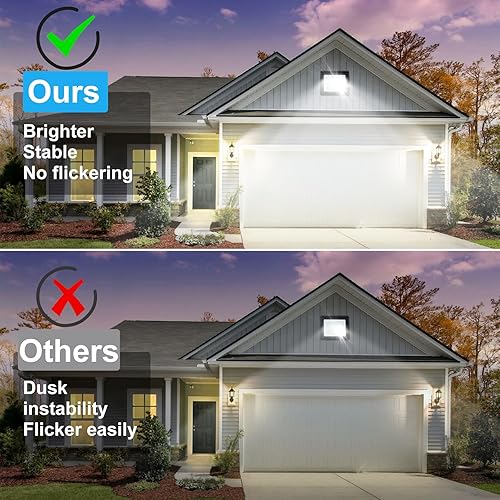 Miniatura 5 de Luces de inundación LED de 300 W, paquete de 2 luces de seguridad impermeables IP66 para uso al aire libre, con enchufe, luz diurna súper brillante
