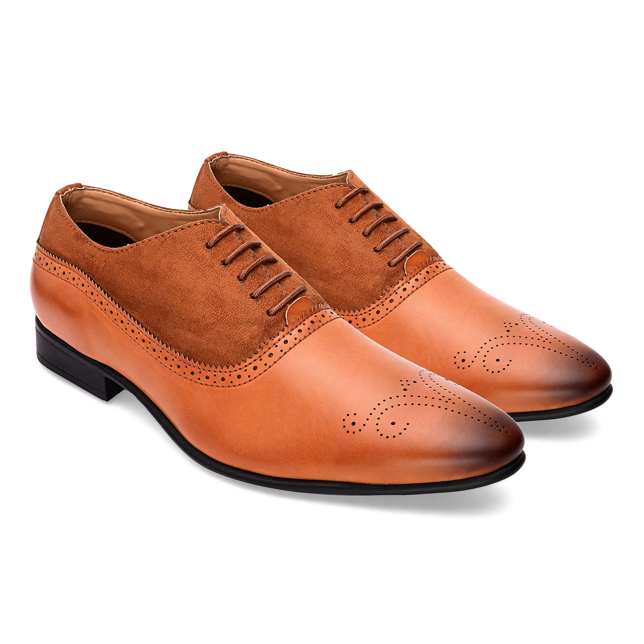 San Frissco Mens Formal Shoes with Faux Leather/Tan Height Increasing Shoe Durable & Comfortable Footbed/Lace up Oxfords Shoes for Office and Wedding - 9 (Tan) (B0D5WMG5GL) Amazon Price History, Amazon Price Tracker