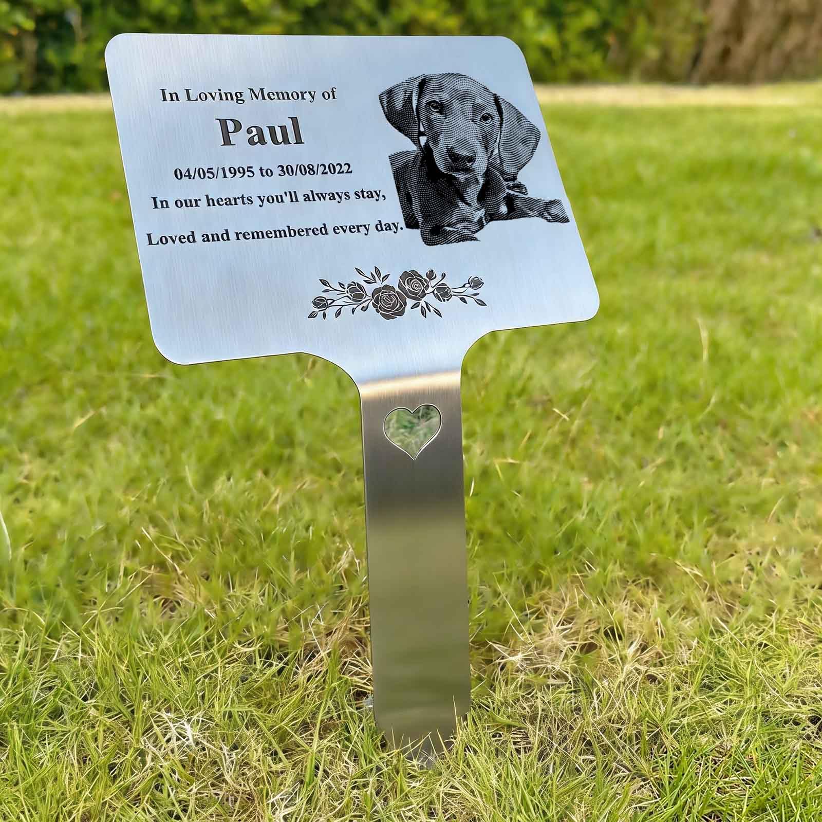 signxuni Personalised Pet Memorial Plaque, Garden Grave Plaques for Dog