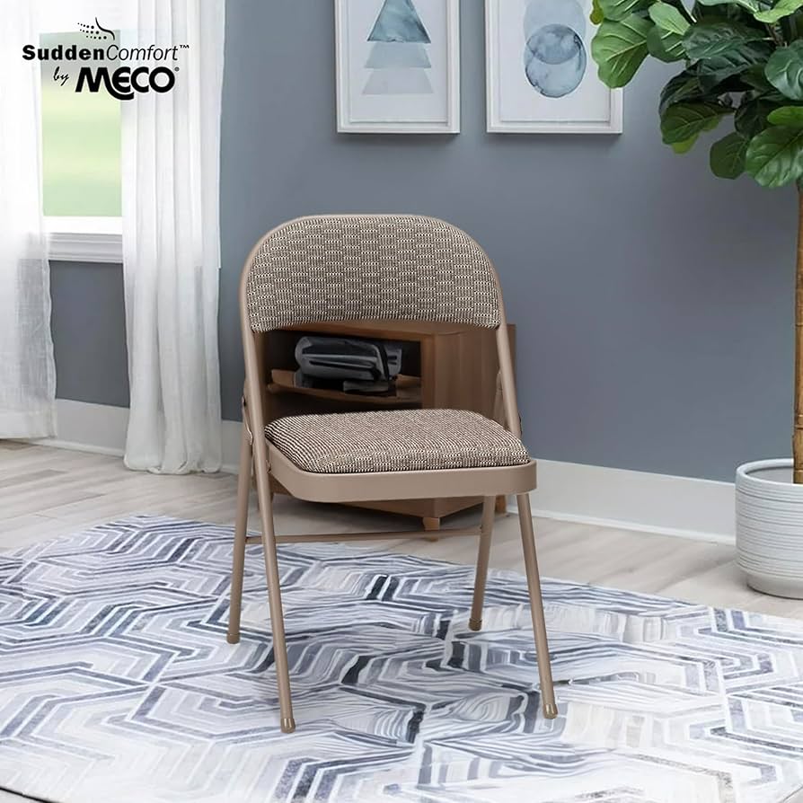 Amazon.com: MECO 4 Pack Padded Folding Chairs, Cushioned