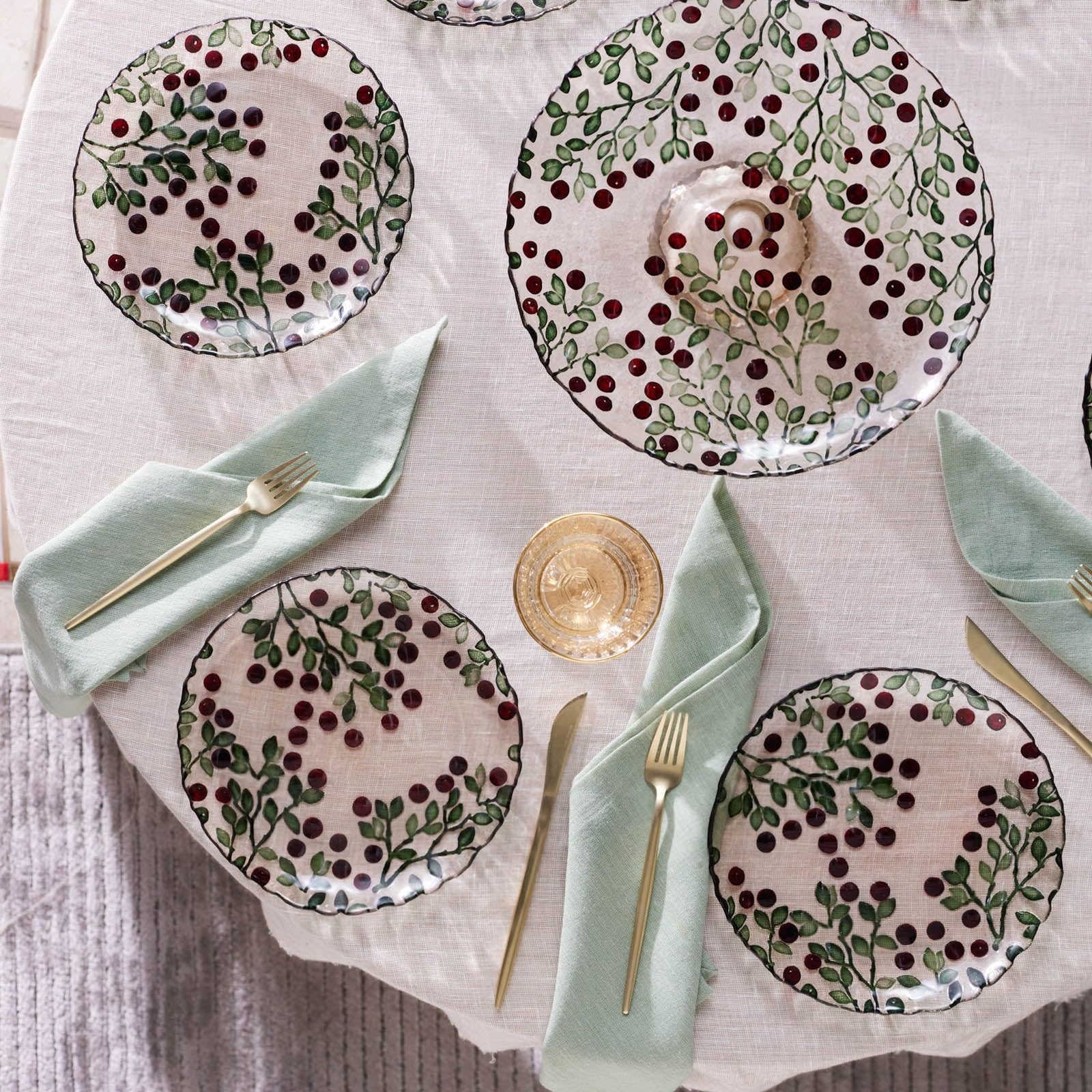 KARACA Berry Service à dessert 7 pièces en verre Marron