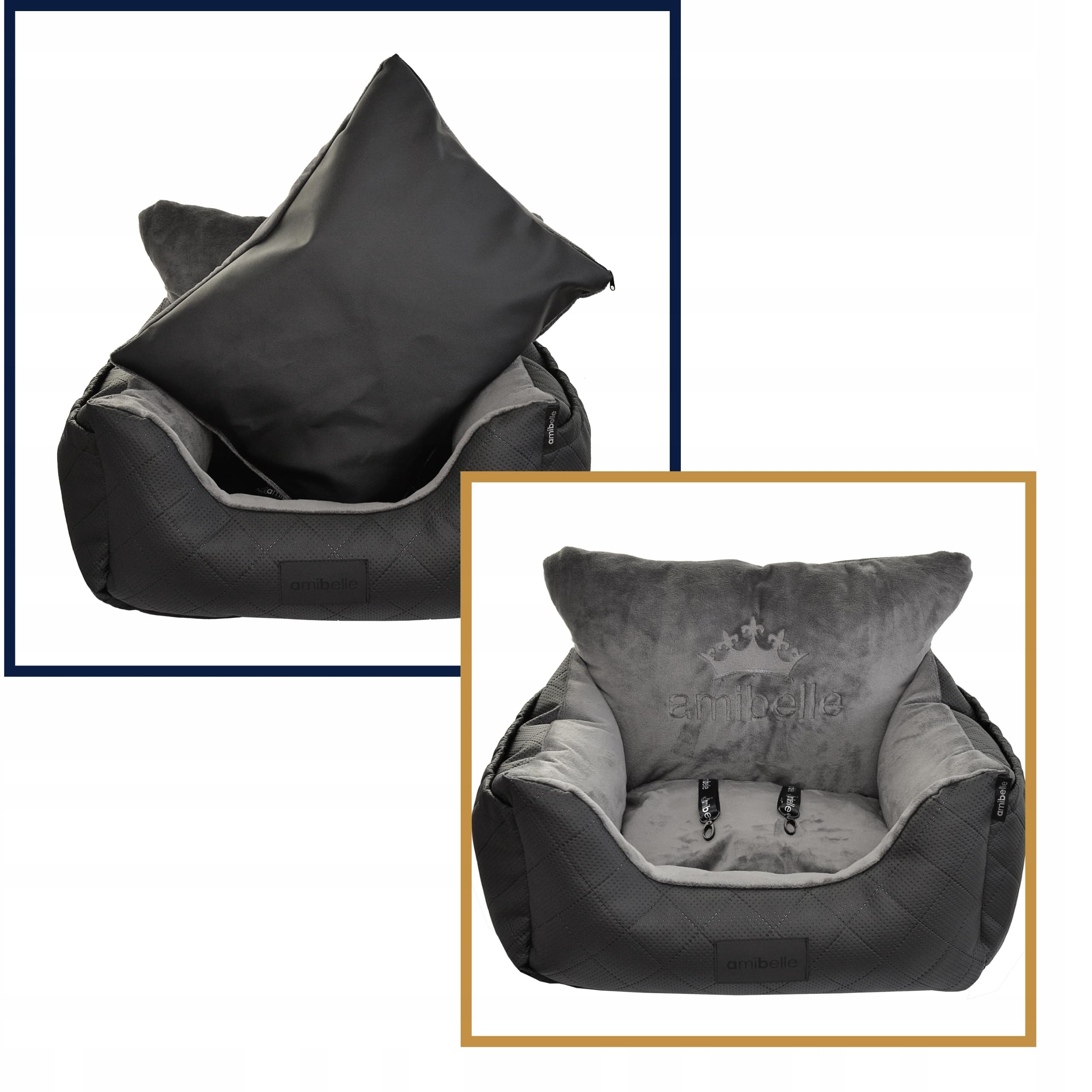 Hunde Autositz 40x57 cm Schwarz - 2in1 Sitz für Hund und Katze