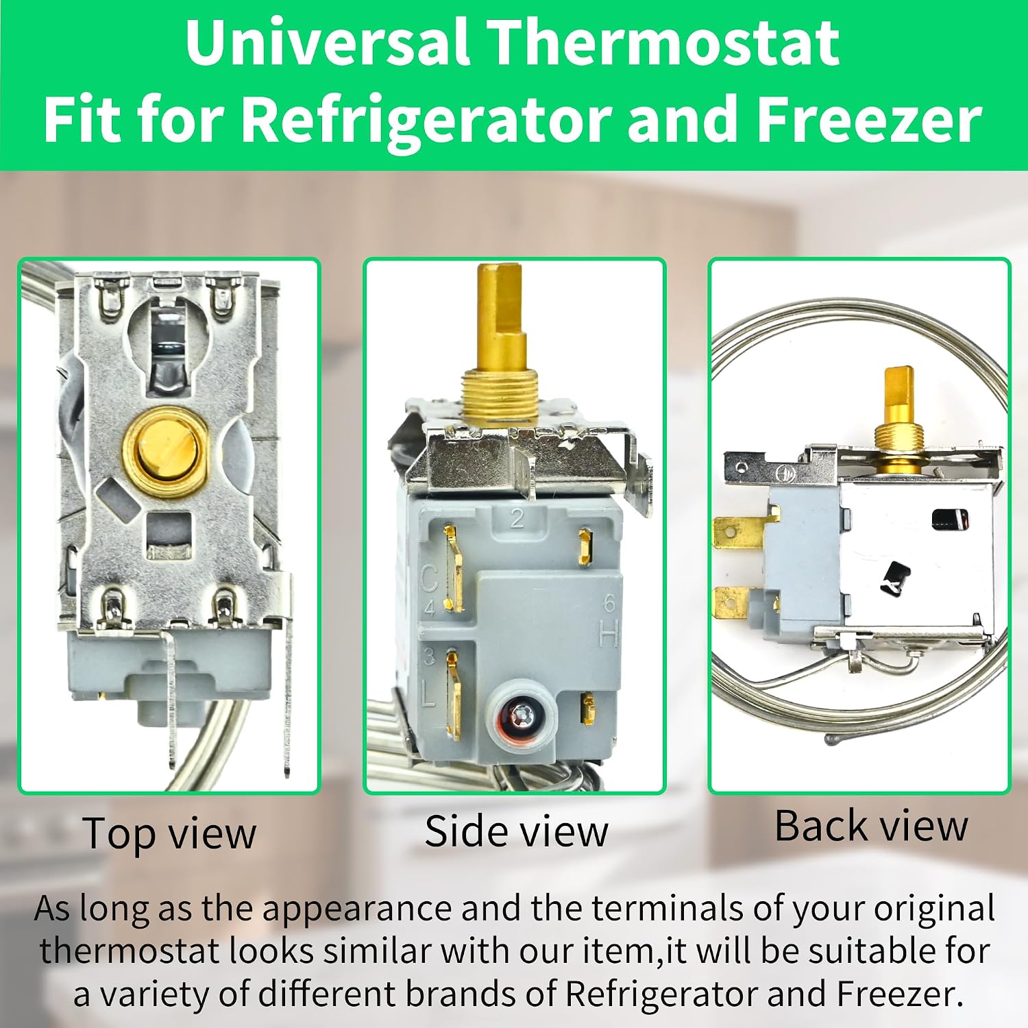 Refrigerator Freezer Thermostat Universal Fridge Temperature Control Thermostat WPF24-L with 78"(200cm) Ultra Long Probe