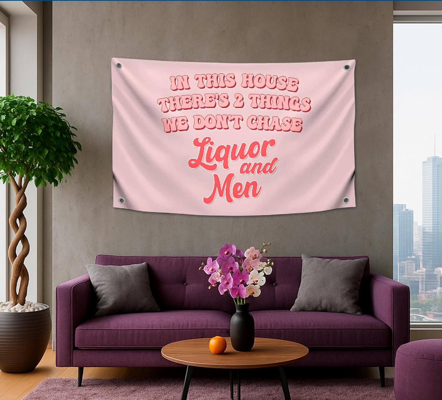 3x5 FT Liquor and Men Flag with 4 Brass Grommets - Meme Tapestries Funny Single Sided Flag Banners for Room Teen - Funny Tapestry for Bedroom - Wall Flags for College Room Decor - Twitter Quote Tapestry - Image 6