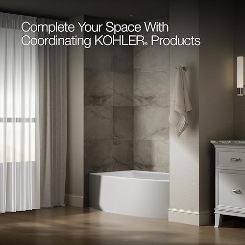 Miniatura 6 de KOHLER 1100-RA-0 Expanse - Bañera acrílica para alcoba de 60 x 32 pulgadas con drenaje a mano derecha, diseño compacto, color blanco