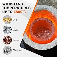 Vista 5 de CANALHOUT Crisoles de grafito de carburo de silicio, crisoles para derretir metal, resisten la alta temperatura de 1800℃ (3272°F), fundición