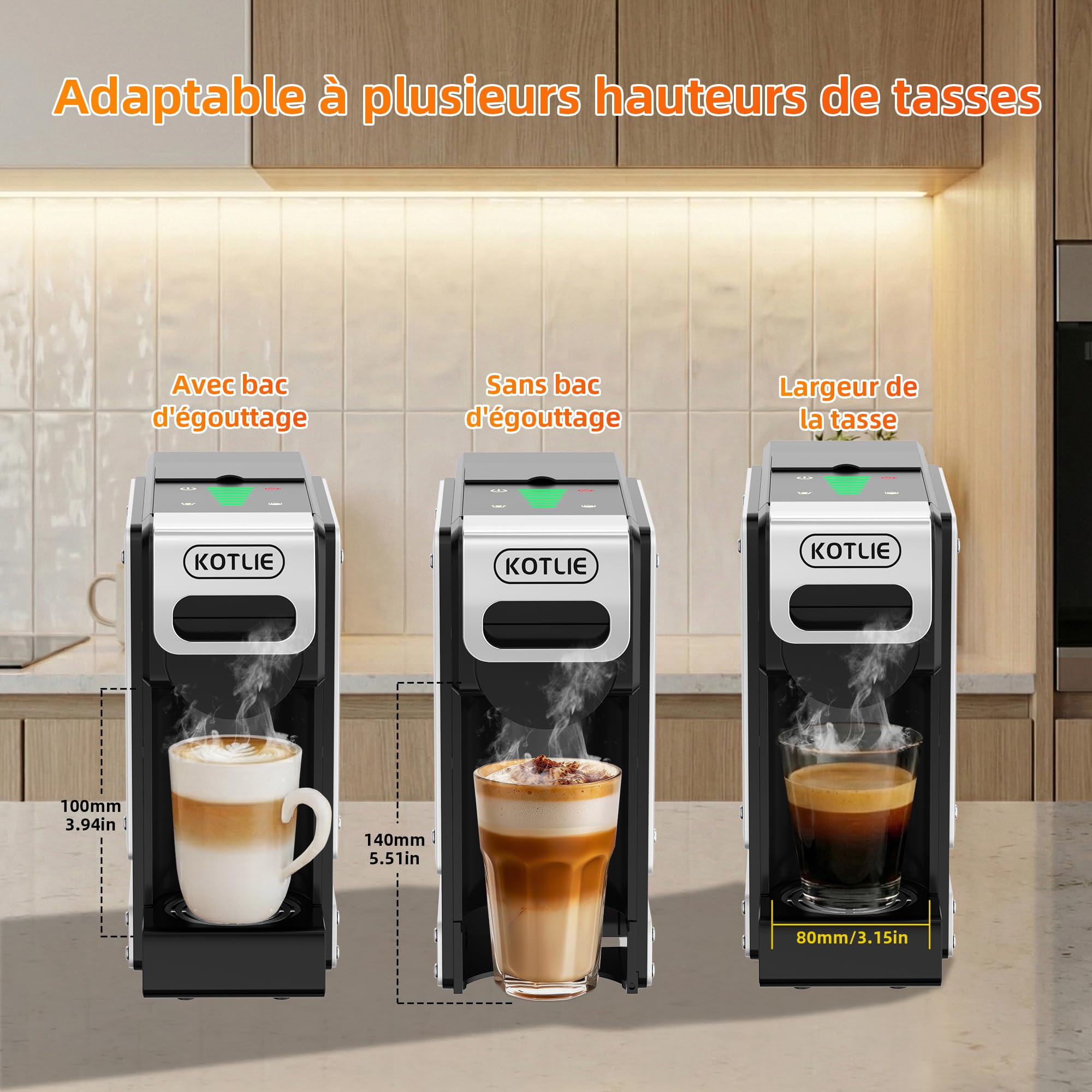 KOTLIE 550 Machine à capsules, système 5-en-1 pour capsules et moulu