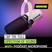 Vista 3 de Shure Micrófono dinámico MV7+ para podcast, certificado OBS, audio mejorado, panel LED, salidas USB-C y XLR, modo de nivel automático, filtro