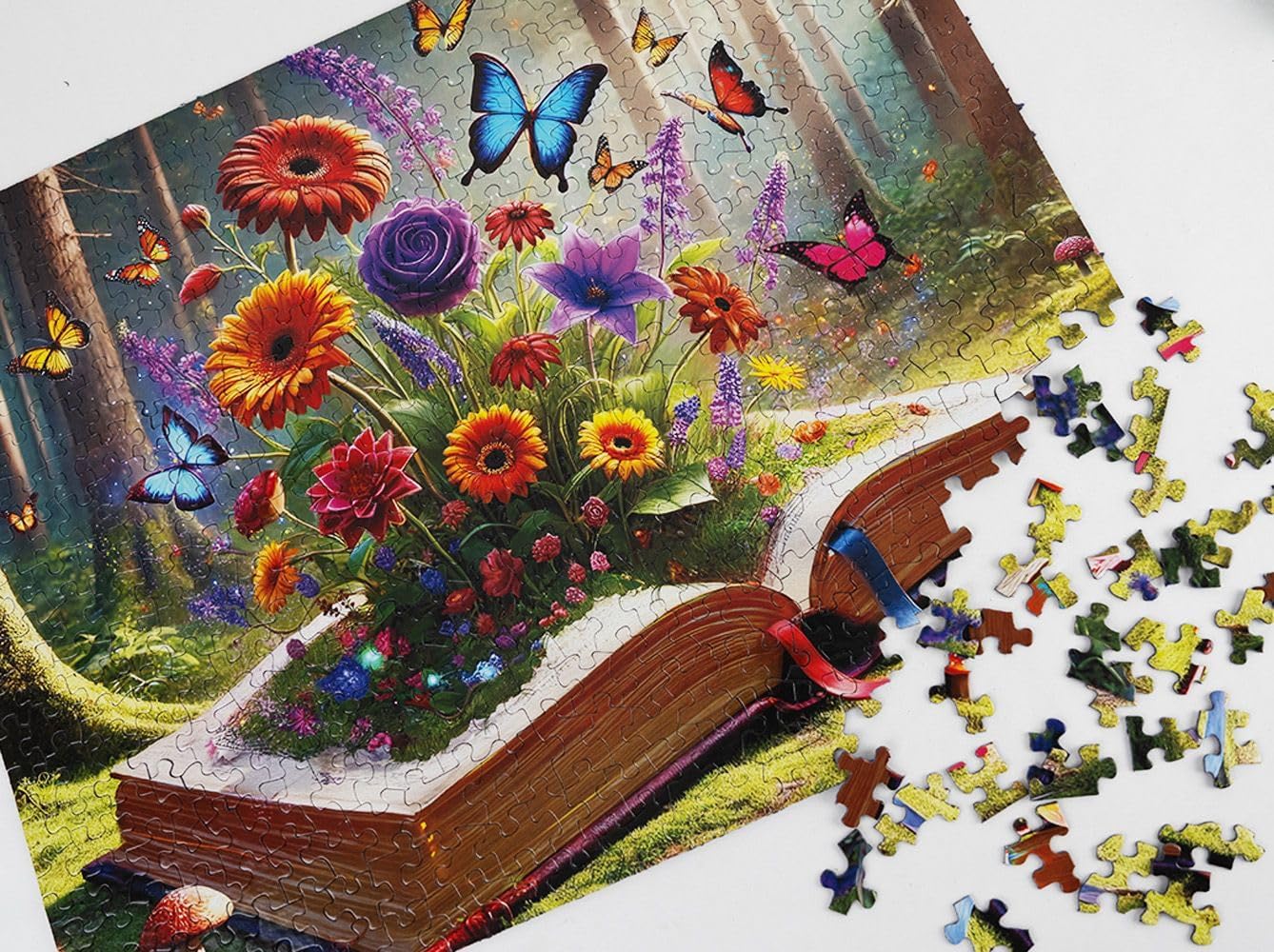 Springbok Books Brought to Life 500 Piece Jigsaw Puzzle for Adults - Book and Flower Puzzle - Unique Cut Pieces - Made in USA