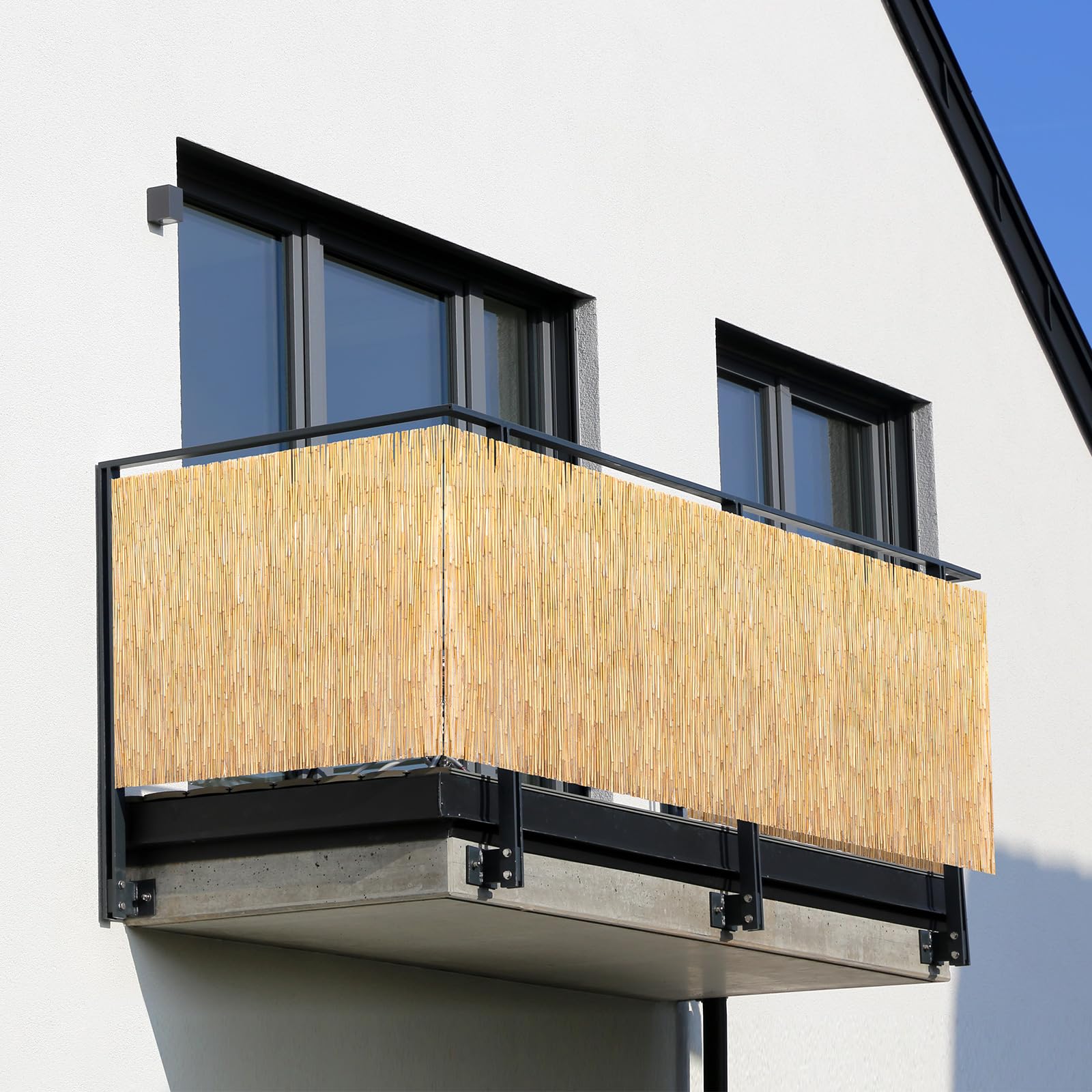 Schilfrohrmatte Sichtschutz in 12 Größen | 180x300 cm | Sichtschutzmatte aus Schilfrohr für Balkon, Garten und Terrasse | natürlicher Zaun Sichtschutz