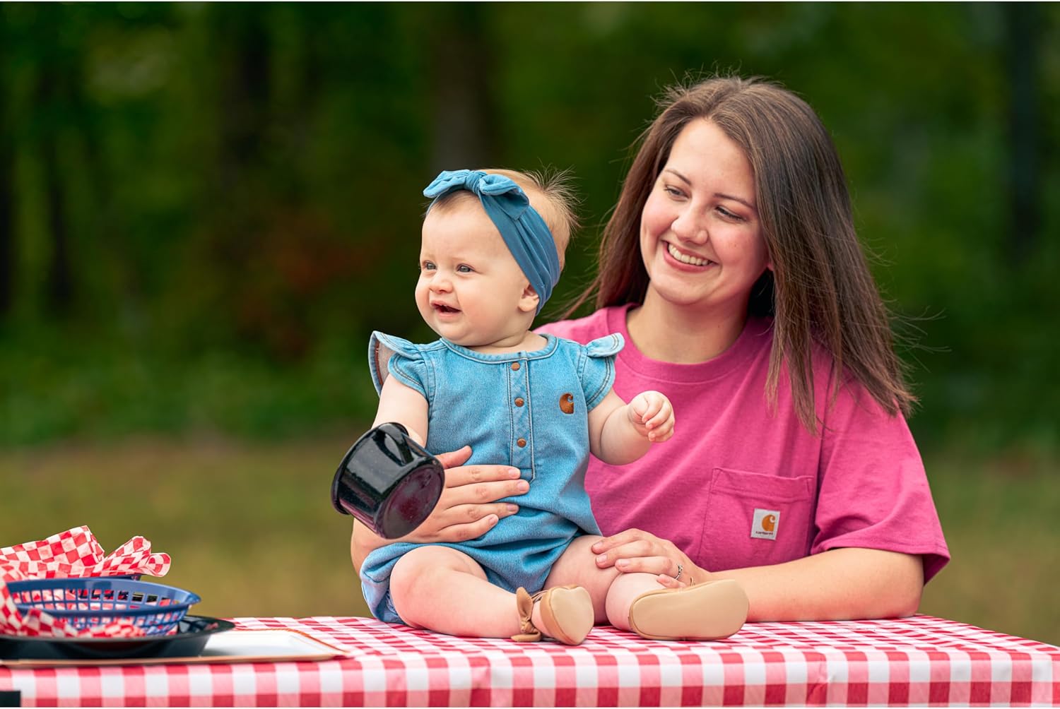 Carhartt baby-girls Short-sleeve Denim Henley Romper - Image 3