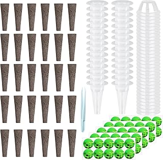 141 Pcs Seed Pod Kit Compatible with Hydroponic Growing System, Plant Germinate Kit Seed Starter, Grow Anything Kit with 50 Pod Labels, 30 Grow Sponges, 30 Grow Baskets, 30 Grow Domes, 1 Tweezer