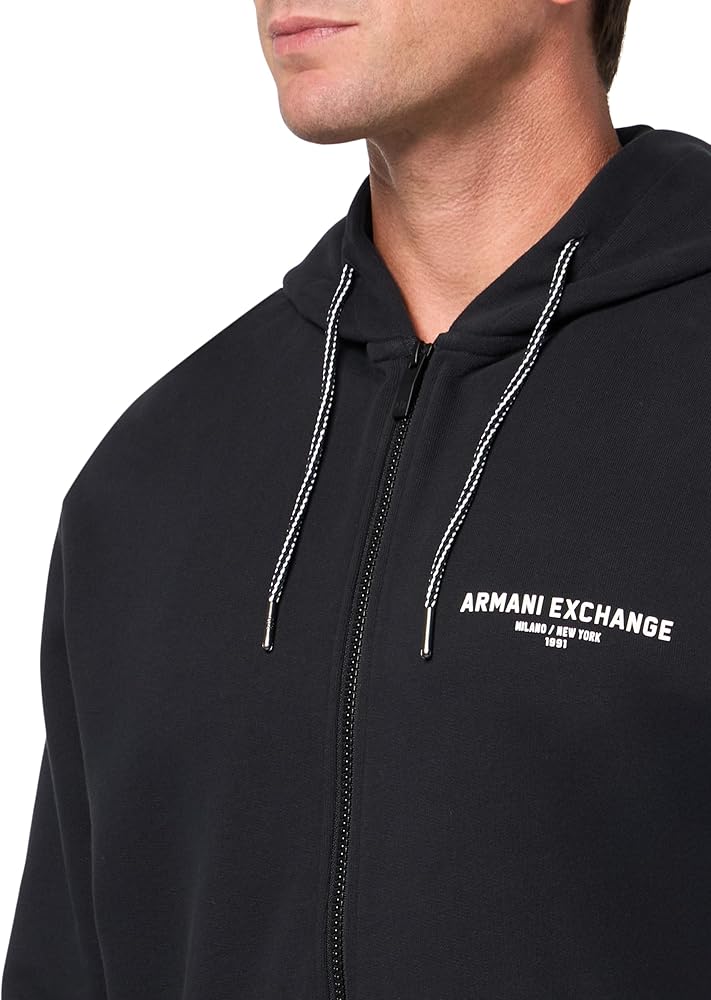 Amazon.com: Armani Exchange Men's Back Logo Full Zip Hoody, Deep