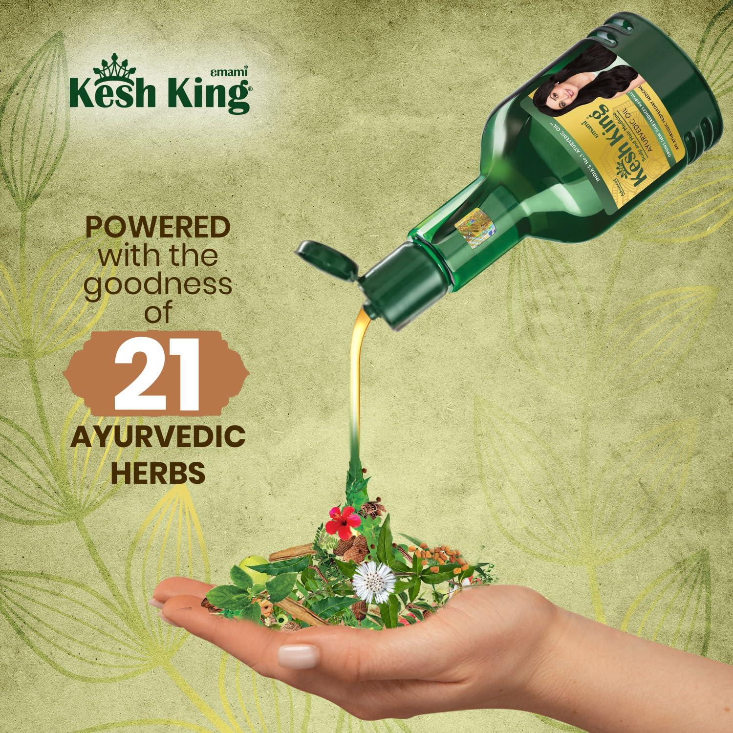 Kesh King Ayurvedic Anti Hairfall Hair Oil|Hair Growth Oil| Reduces Hairfall |21 Natural Ingredients | Grows New Hair With Bhringraja, Amla And Brahmi - 300 Ml, 0.3 Kilograms (Pack of 3) 2