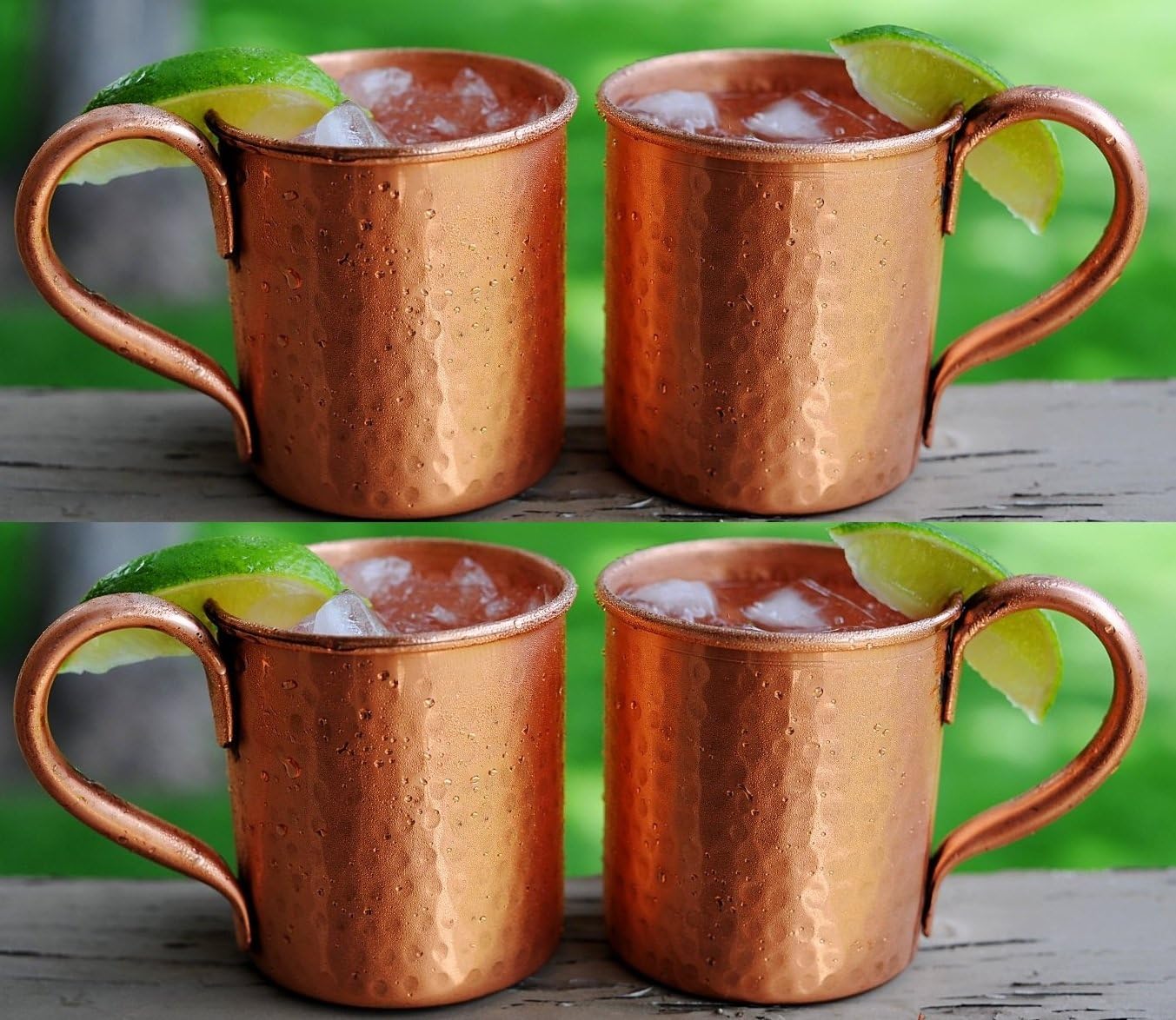 Hammered Copper Mugs for Moscow Mules - 14 Oz Size,set of 4