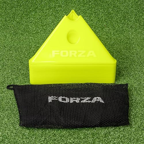 FORZA Jumbo Triangle SuperCones  Conos de entrenamiento de fútbol profesional con diseño triangular, ideales para ejercicios de velocidad, agilidad