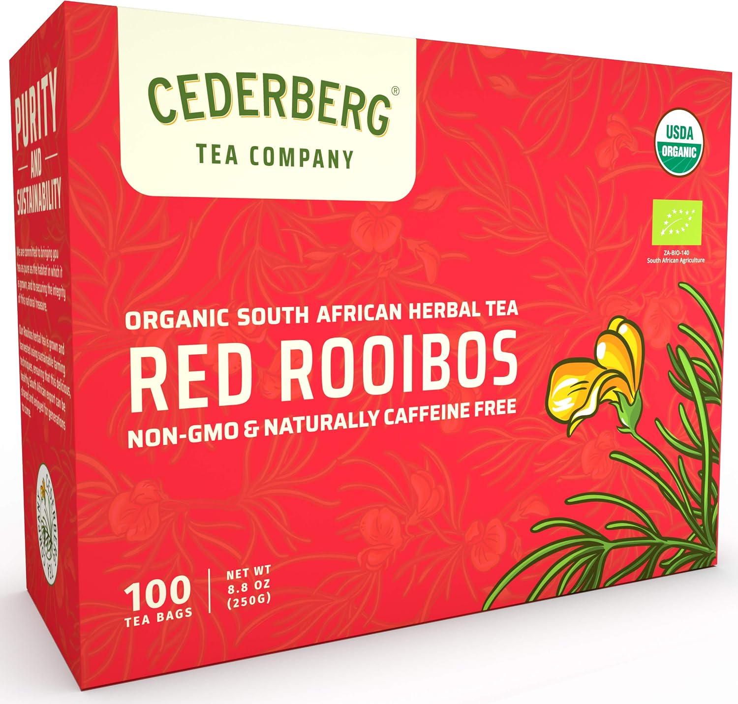 USDA Organic Red Rooibos Tea – Caffeine-Free Herbal Infusions