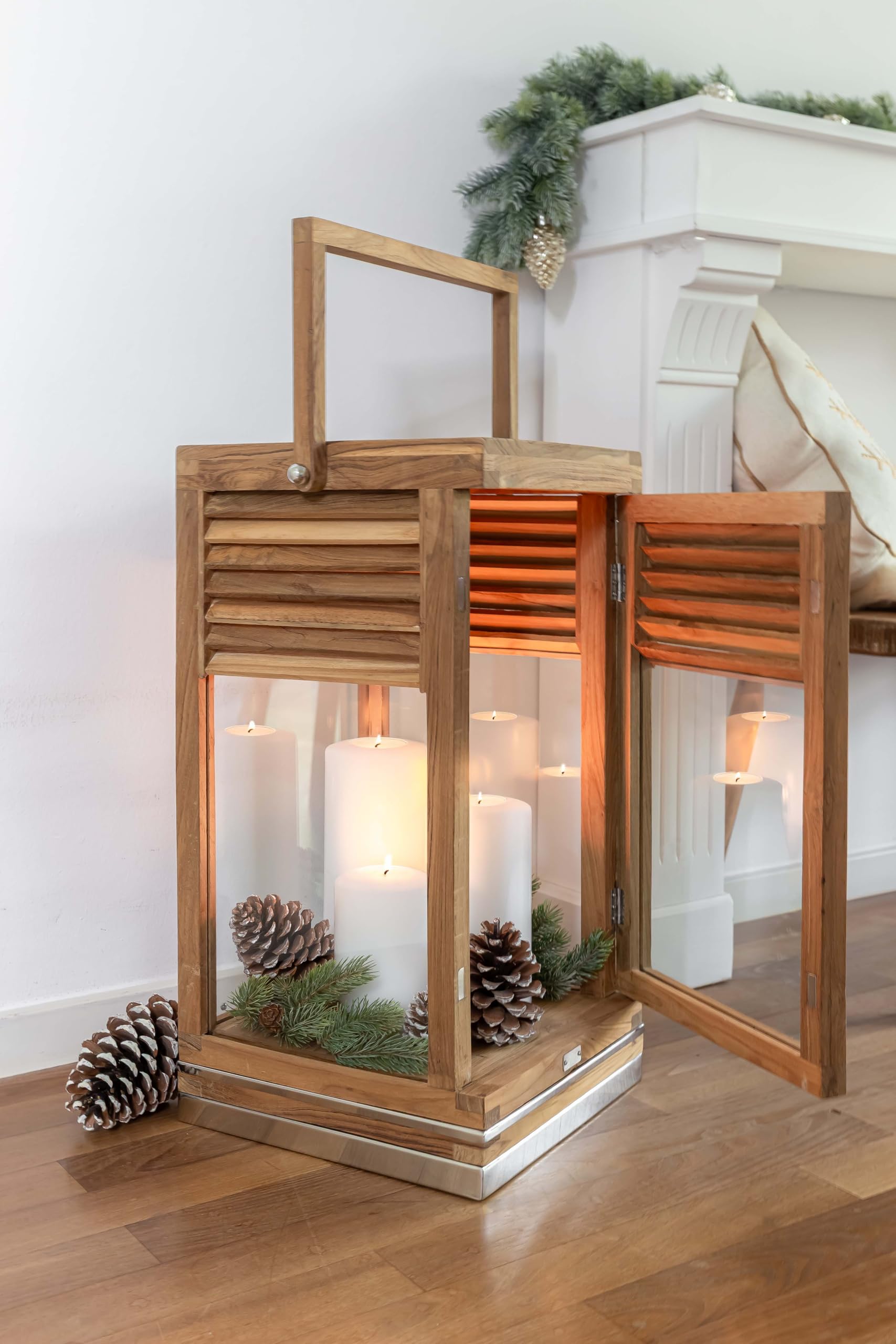 EDZARD Świecznik na świeczki typu tealight Cornelius Pine do podgrzewaczy Maxi, wysokość 15 cm, średnica 12 cm, odporna na wysokie temperatury do 90 stopni