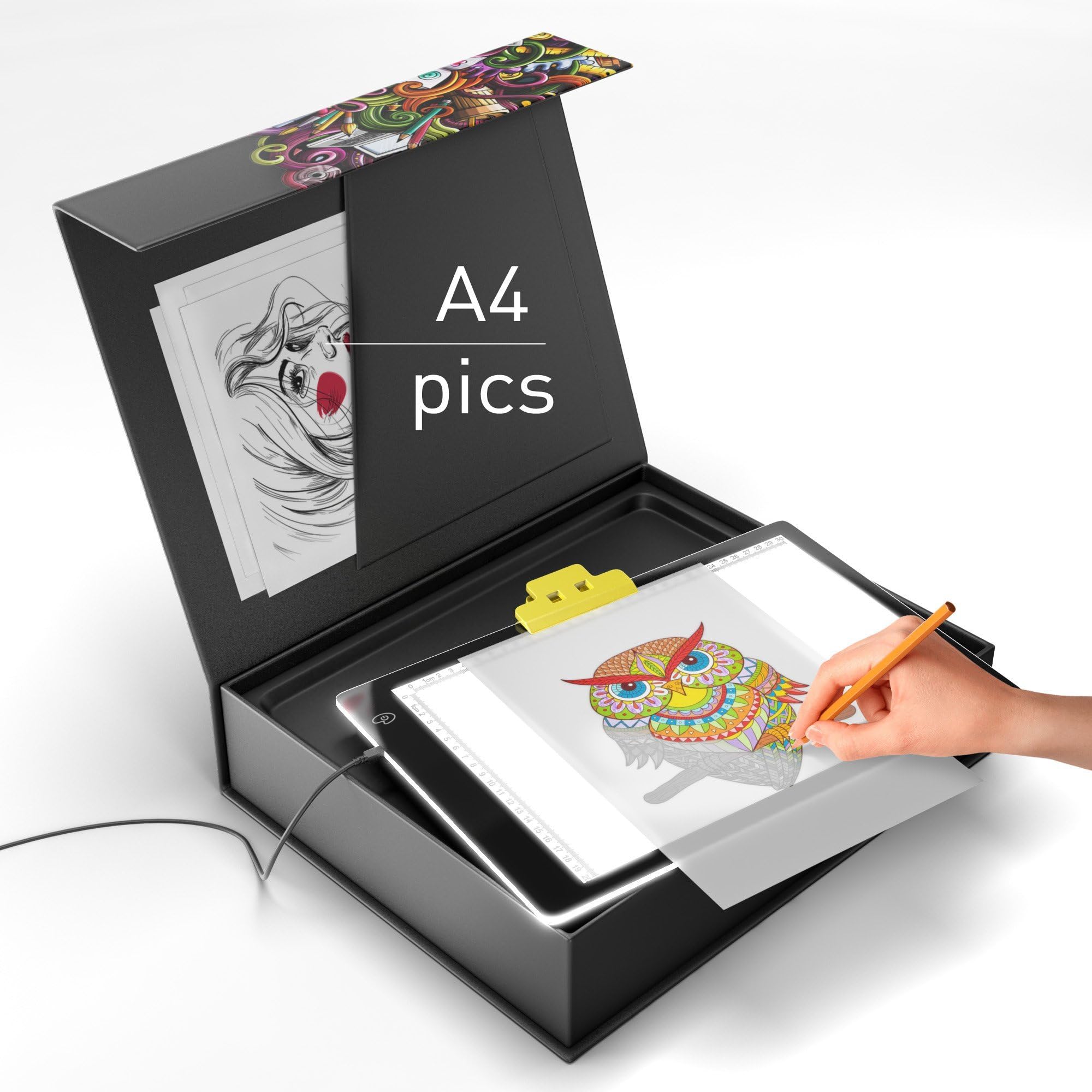 Light Pad - Tracing Light - Light Table - Tracing Pad - LED Light Pad - Tracing Board – Art Supplies - Arts and Crafts for Girls Boys Kids - Gift Set - Tracing Light Box - Kids Crafts - Gift Box