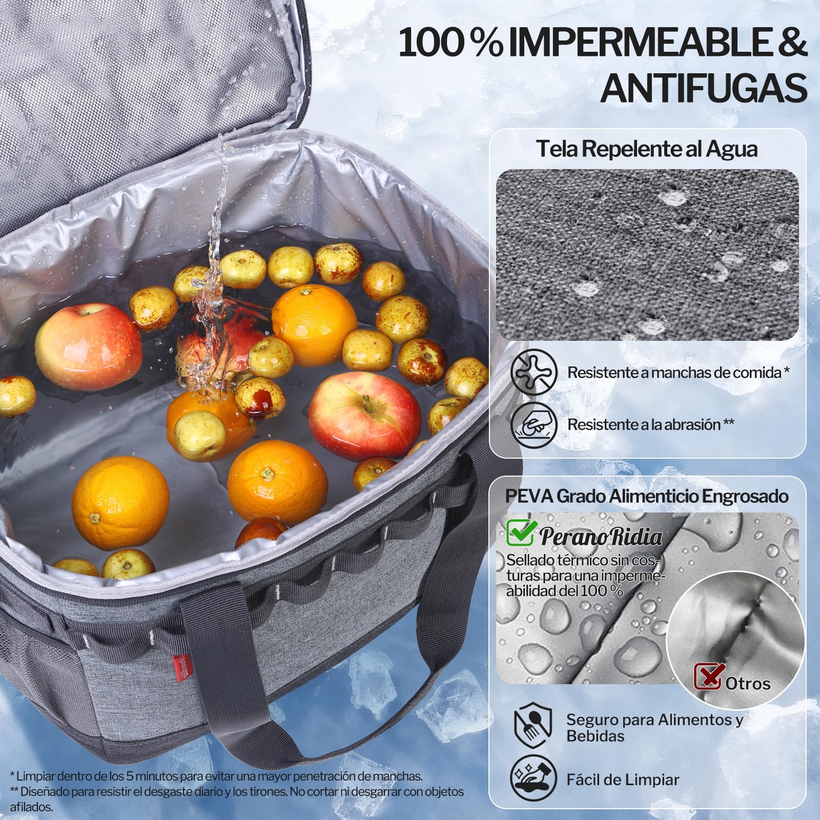 Nevera Portatil 30L, 12 Horas de Refrigeración, Bolsa Nevera Isotermica Porta Alimento Grande con múltiples Asas, Bolso Termica Plegable para Camping, Picnic, Playa