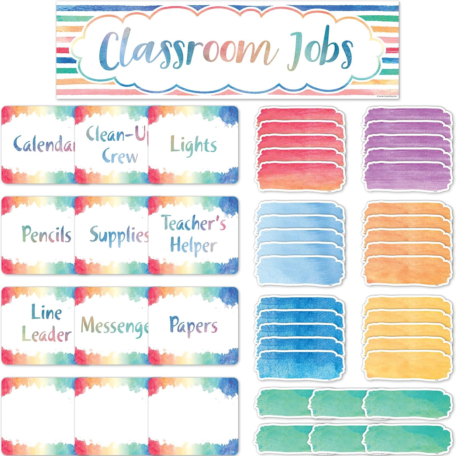 Teacher Created Resources Watercolor Classroom Jobs Mini Bulletin Board