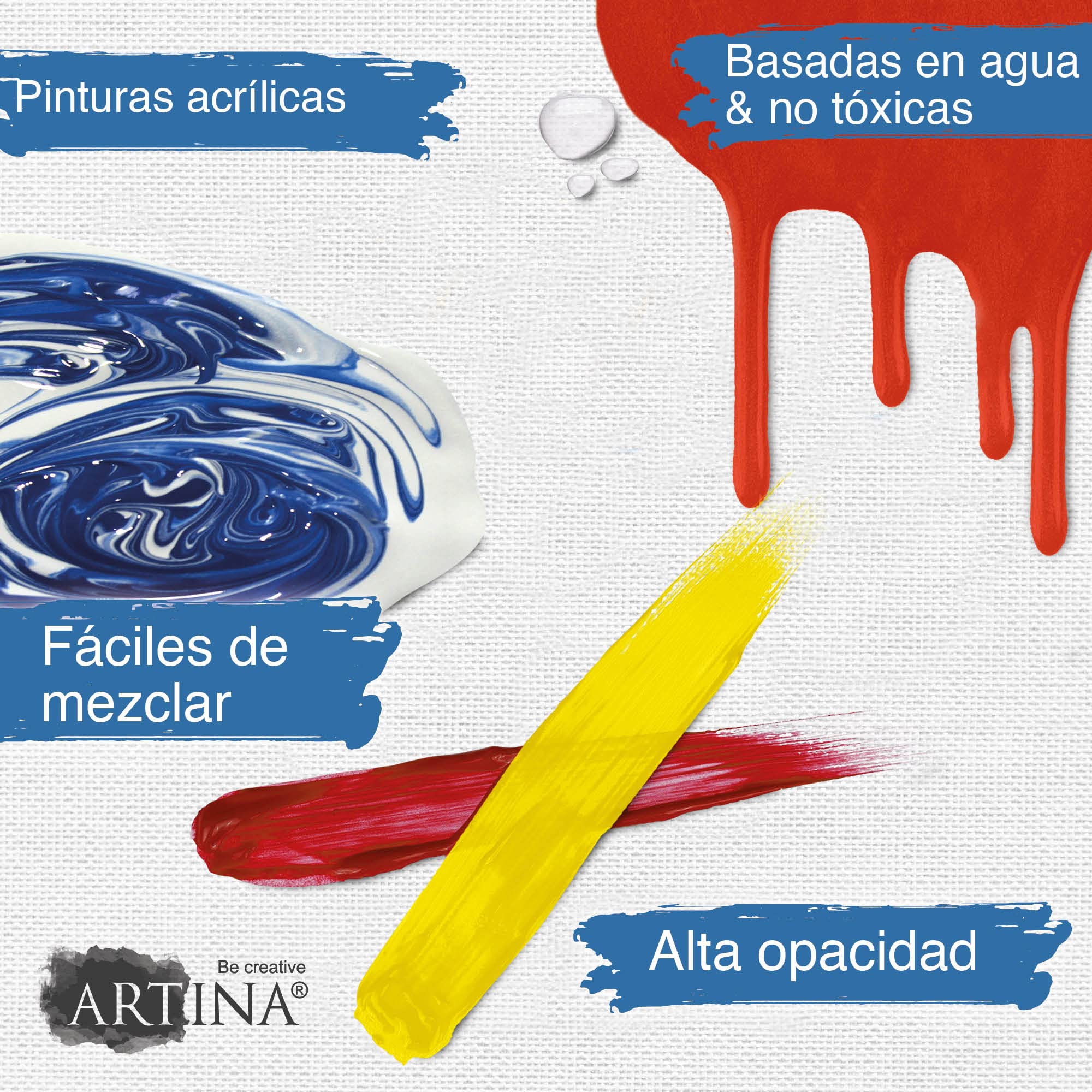 Artina Set Pintura con Caballete 30 Piezas Maletín para Artistas | Pinturas acrílicas lienzos pinceles y espátulas kit acrílica para principiantes regalo Natale Madrid