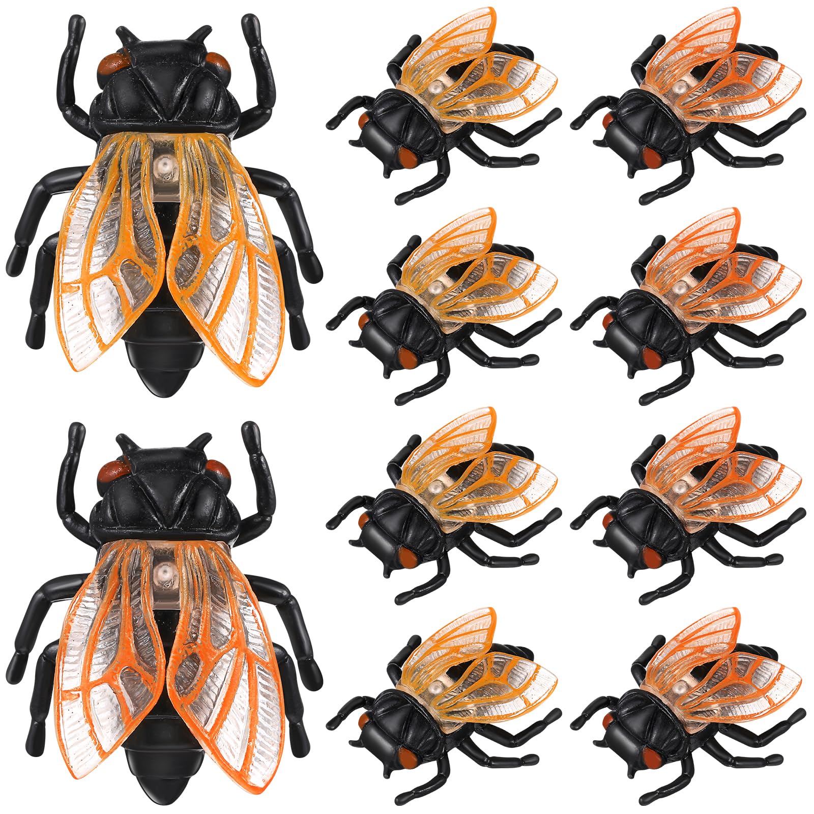 Happyyami 20pcs Simulation Golden Cicada Garden Ornament Cicada Figurine Flower Pot Decorations Fairy Toy Bonsai Ornament Figurine Cicada Delicate Decorate Flowerpot Ornaments Doll PVC