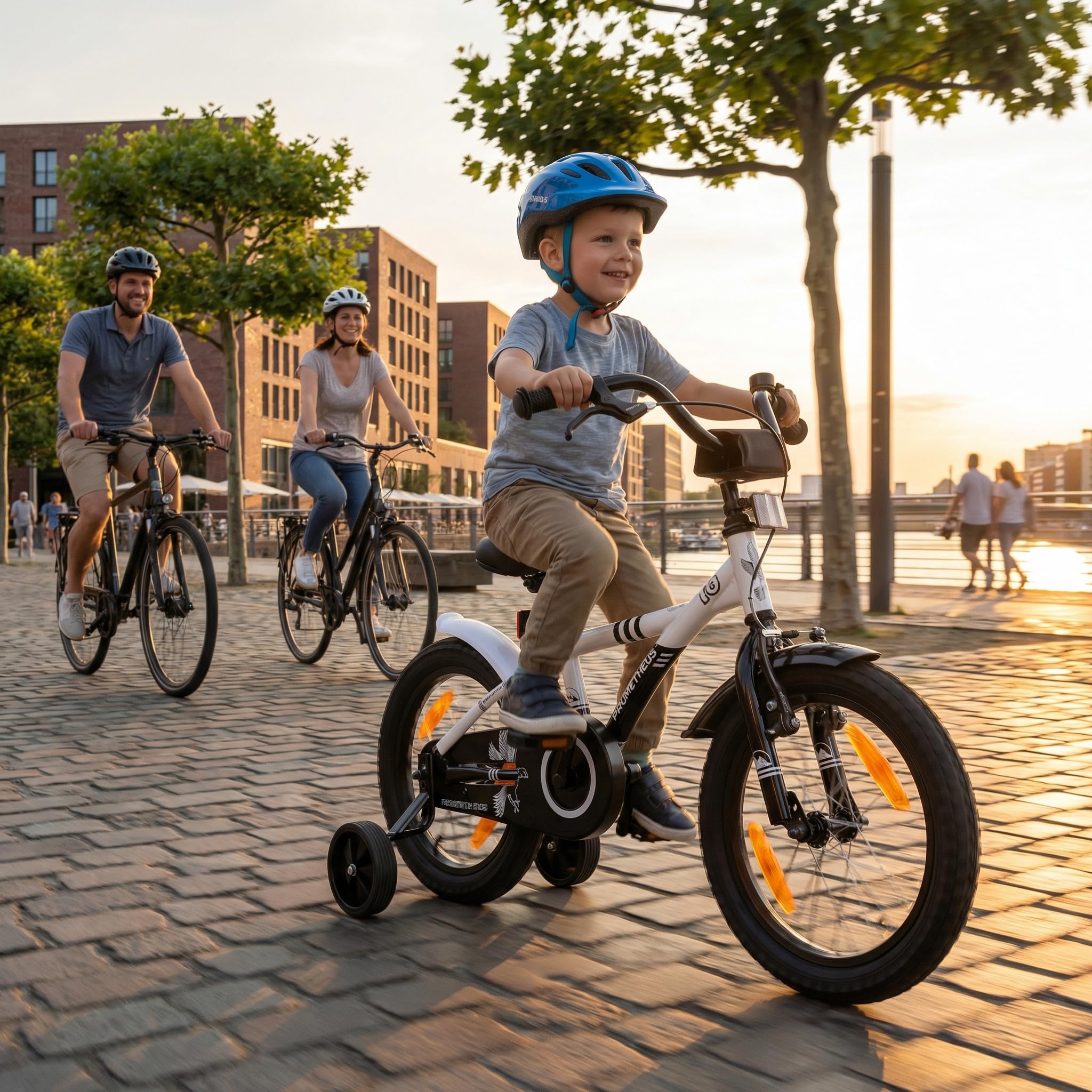 PROMETHEUS BICYCLES Bicicleta niño 5 años Bicicleta 16 Pulgadas niño niña | Bicicletas niños Infantil 4-6 años con ruedines y Freno de contrapedal - Blanco