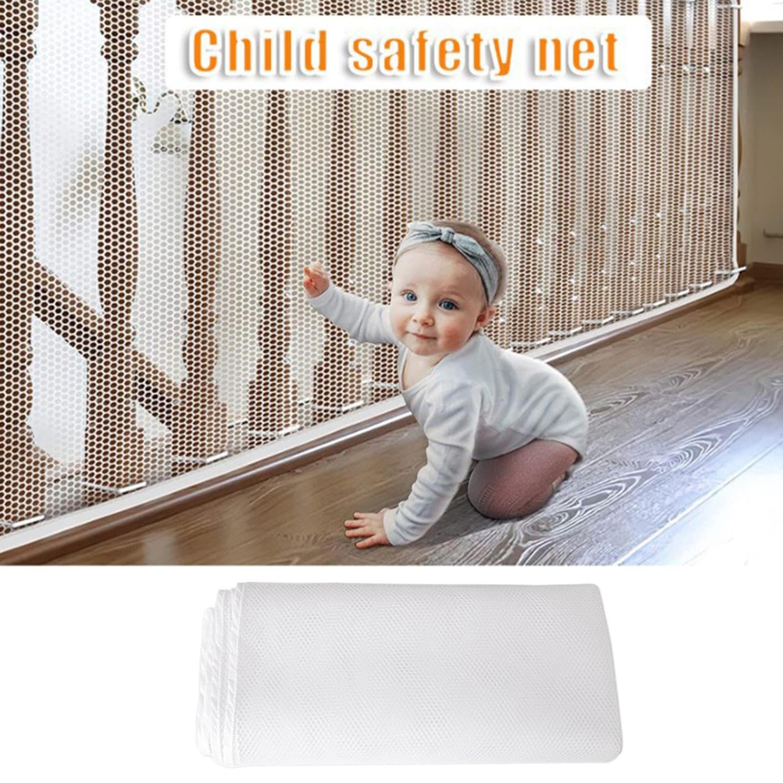 Veiligheidsnet voor het balkon, net van nylon, wit, veiligheidsnet voor kinderen, veiligheidsnet voor trappen, hek, barrièrenet voor tuin, buiten, speelwand