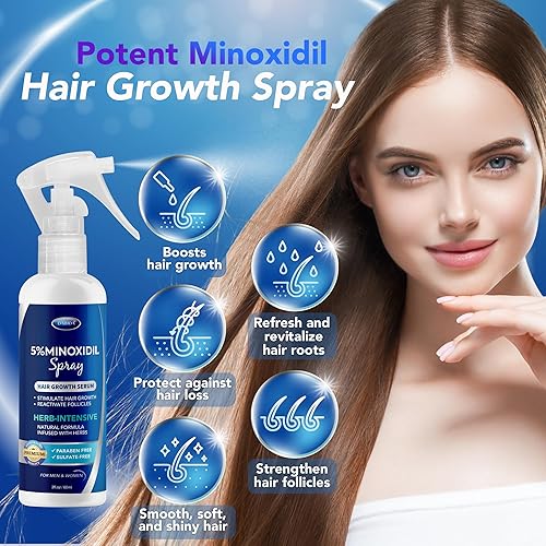 Miniatura 9 de Spray para el crecimiento del cabello con Minoxidil 5%: Tratamiento para el crecimiento del cabello con Minoxidil para mujeres, Minoxidil al 5% para