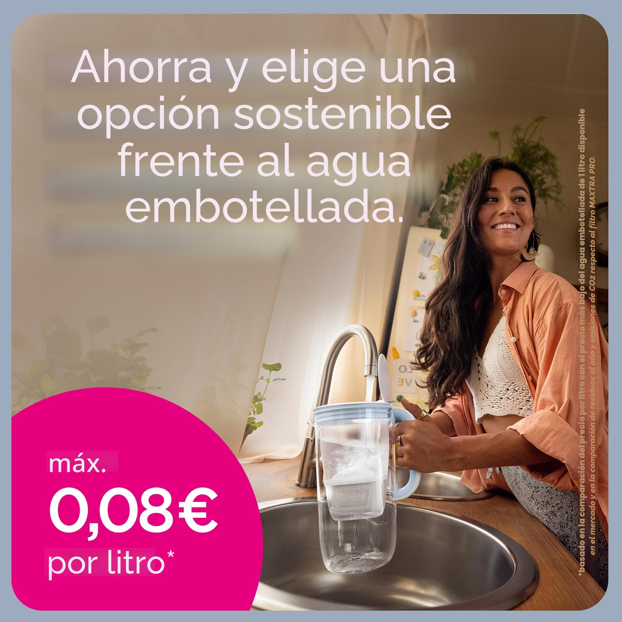 BRITA Jarra filtrante de vidrio (2,5 L) incl. 1x filtro BRITA MAXTRA PRO All-in-1 que reduce cloro, cal, PFAS y metales - Jarra premium