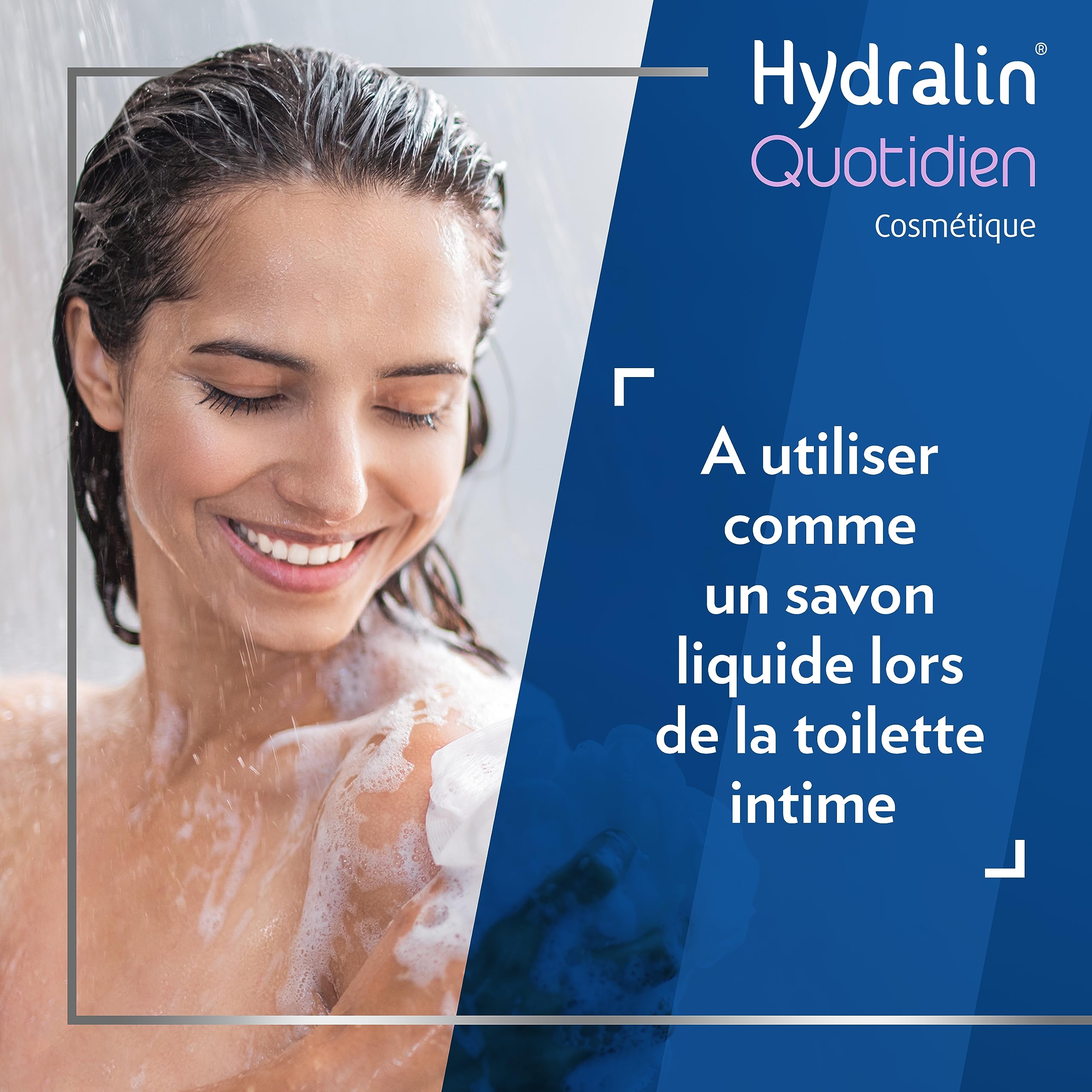 Hydralin Quotidien Gel lavant intime quotidien - Cosmétique - Adoucit et préserve l'équilibre intime - Extrait de lotus - Testé sous contrôle gynécologique - pH physiologique- 3x200ml